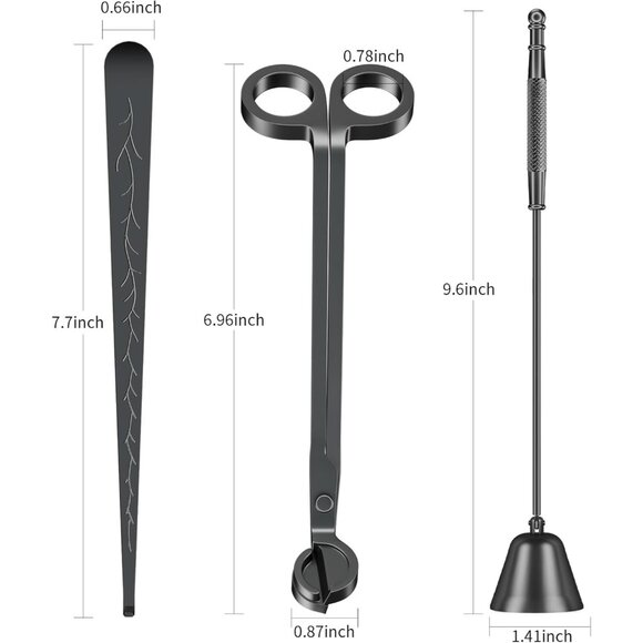 Candle Snuffer and Wick Dipper & Candle Accessory Set, 3 in 1 Candle Care Kit fo - Picture 3 of 9